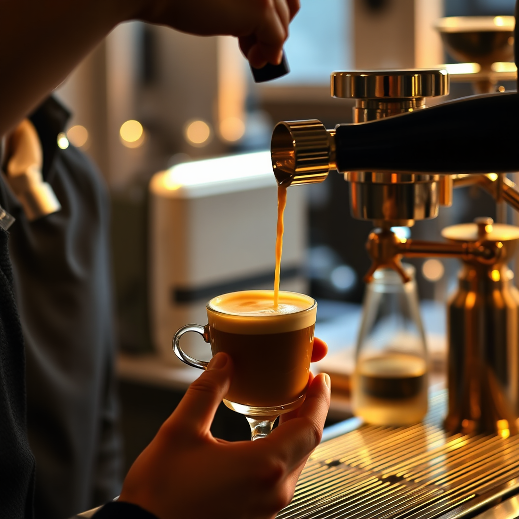 Cortado with milk foam