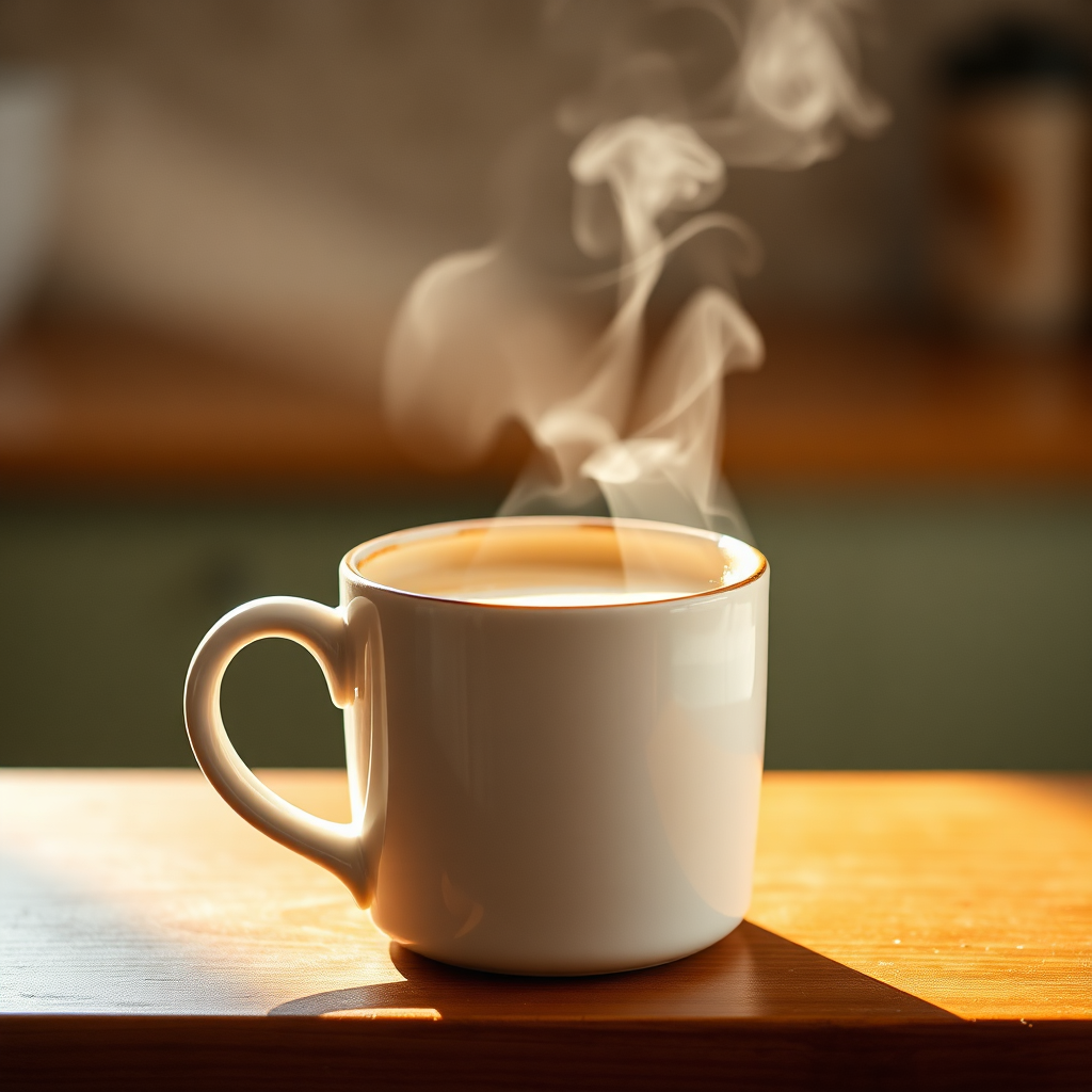 Vanilla latte with steam