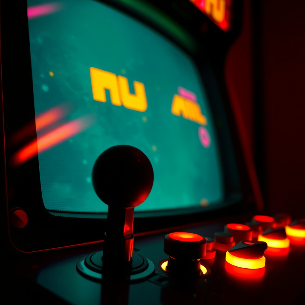 Arcade joystick with neon glow