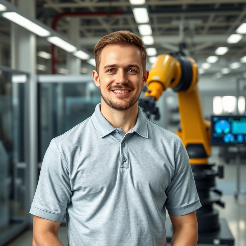 RJJ Automation hero scene with robot arm and control dashboards