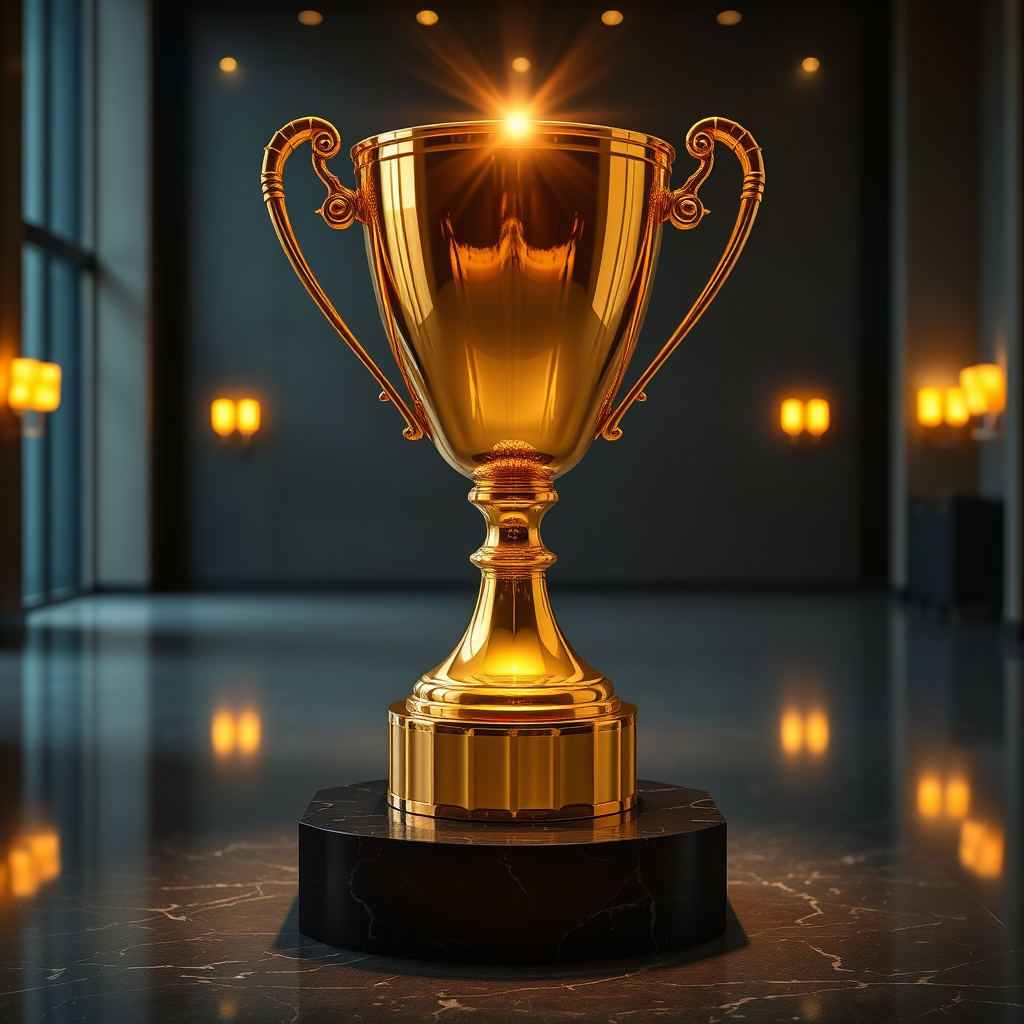 Gold prize trophy image