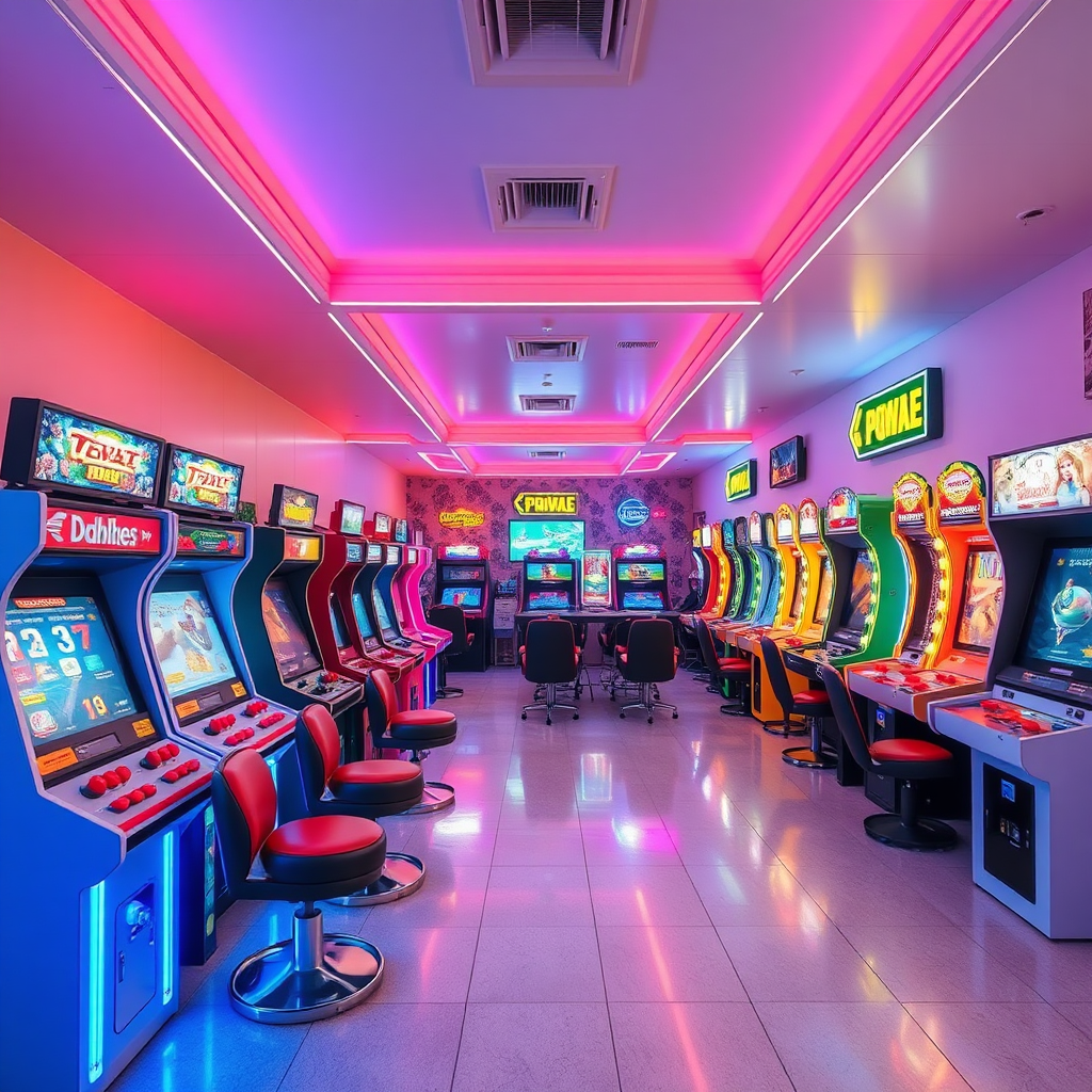 Arcade hall wide shot