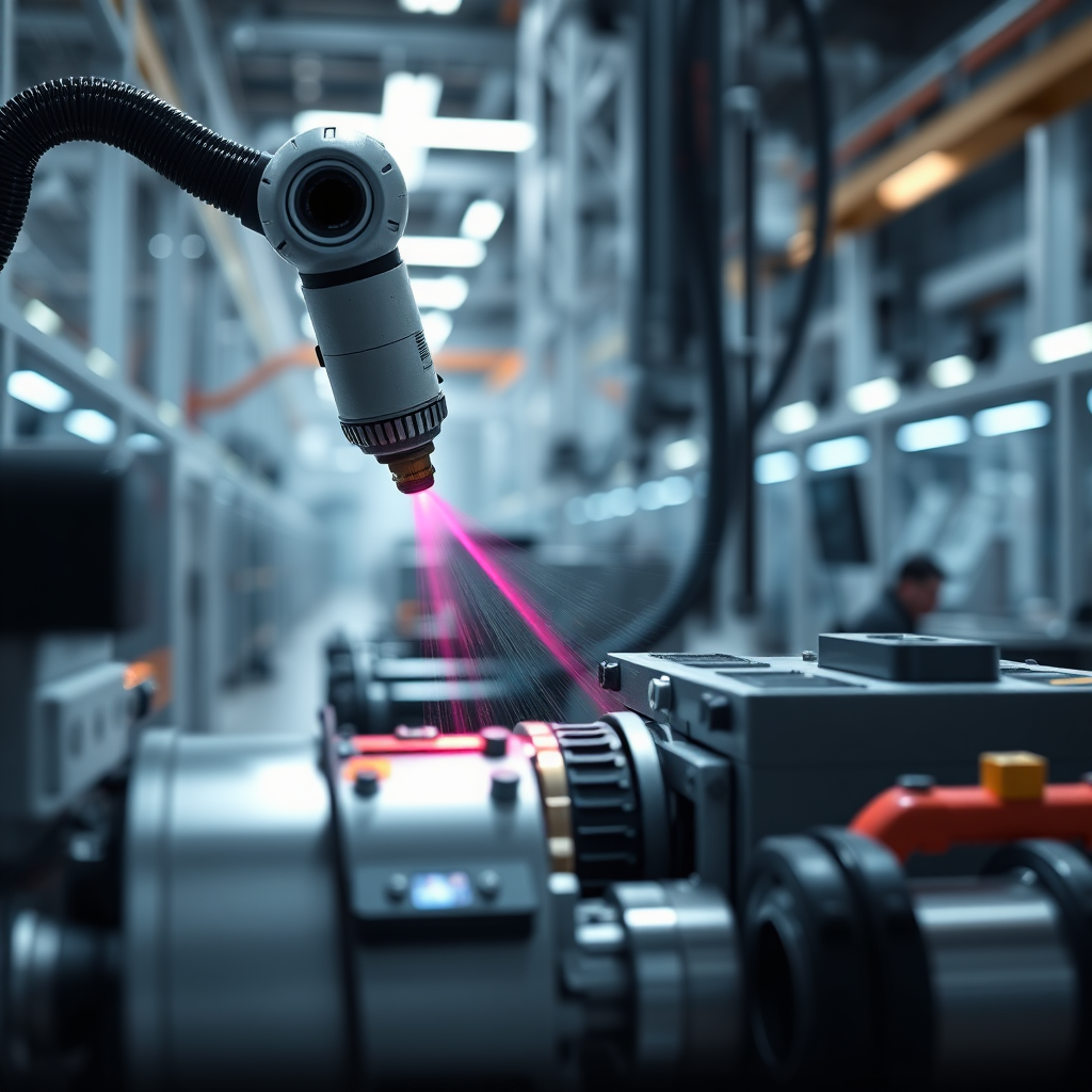 Robotic arm using laser cleaning