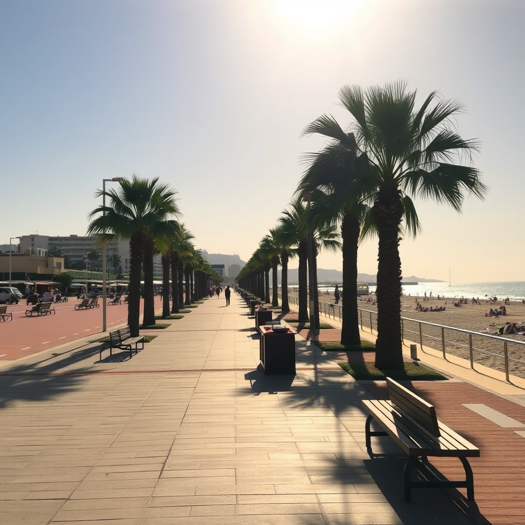 Picturesque promenade at Playa Flamenca
