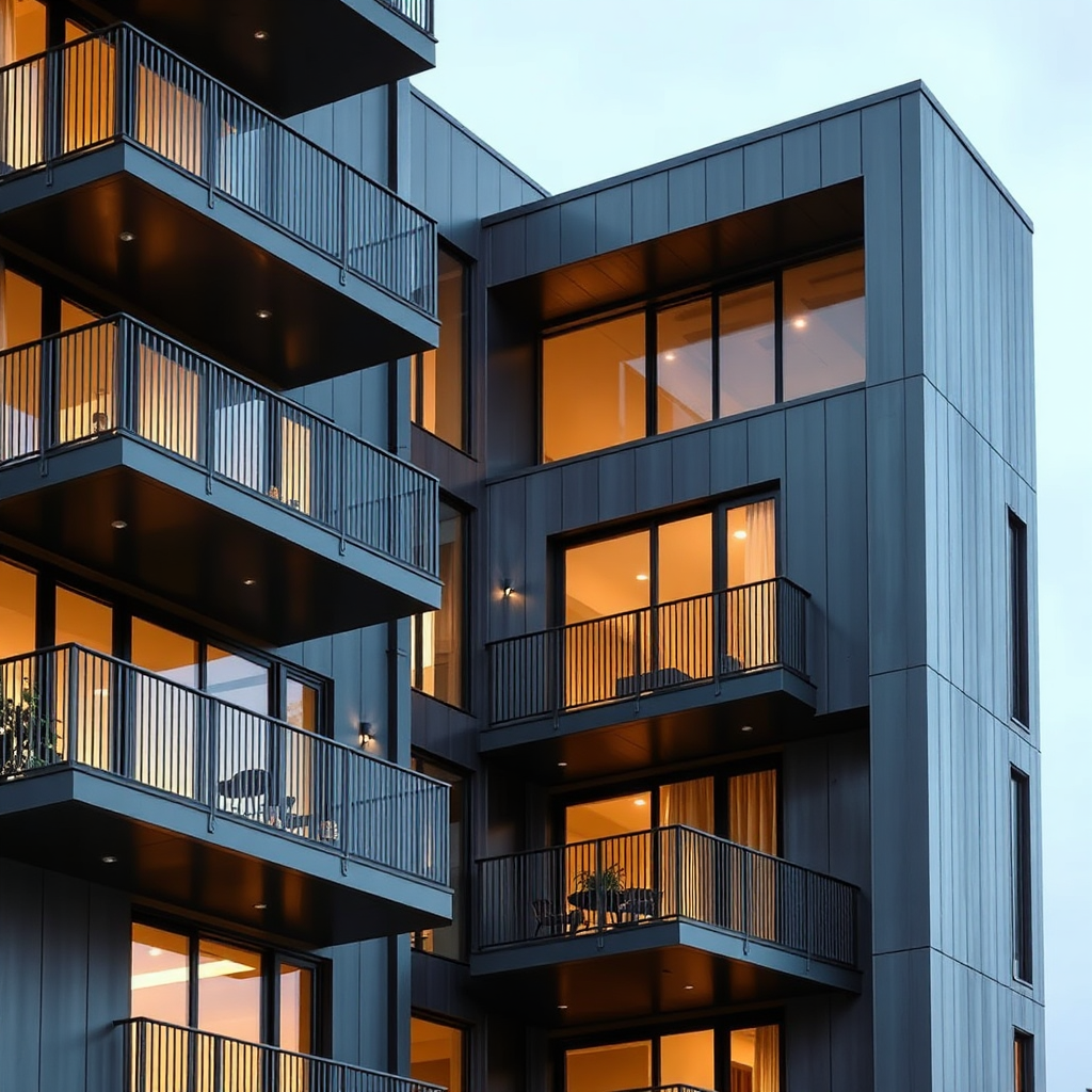 Luxury apartments with zinc balconies