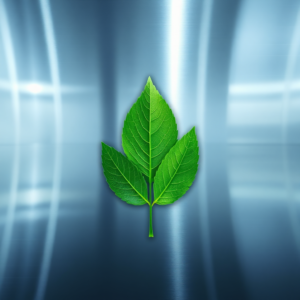 Sustainability symbol with laser cleaning tech