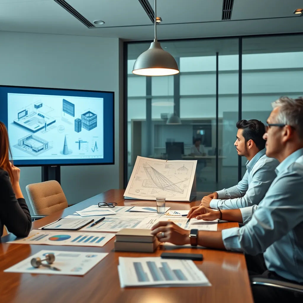 A photorealistic image of a high-tech 3D printing facility, showcasing a sleek 3D printer in action, creating intricate prototypes. The workspace is modern and well-lit, with various 3D printed objects displayed on shelves, highlighting innovation in manufacturing.