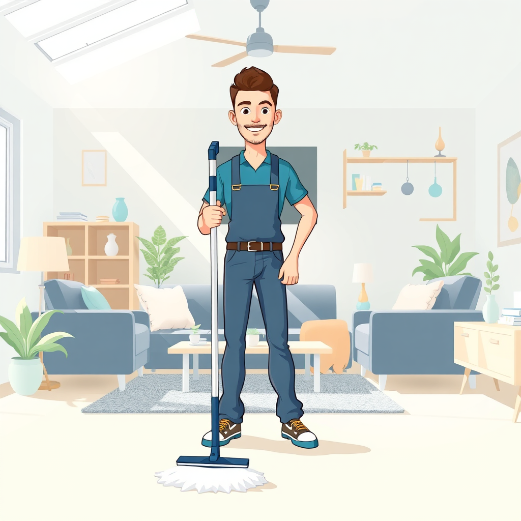 Friendly cleaner in a bright home