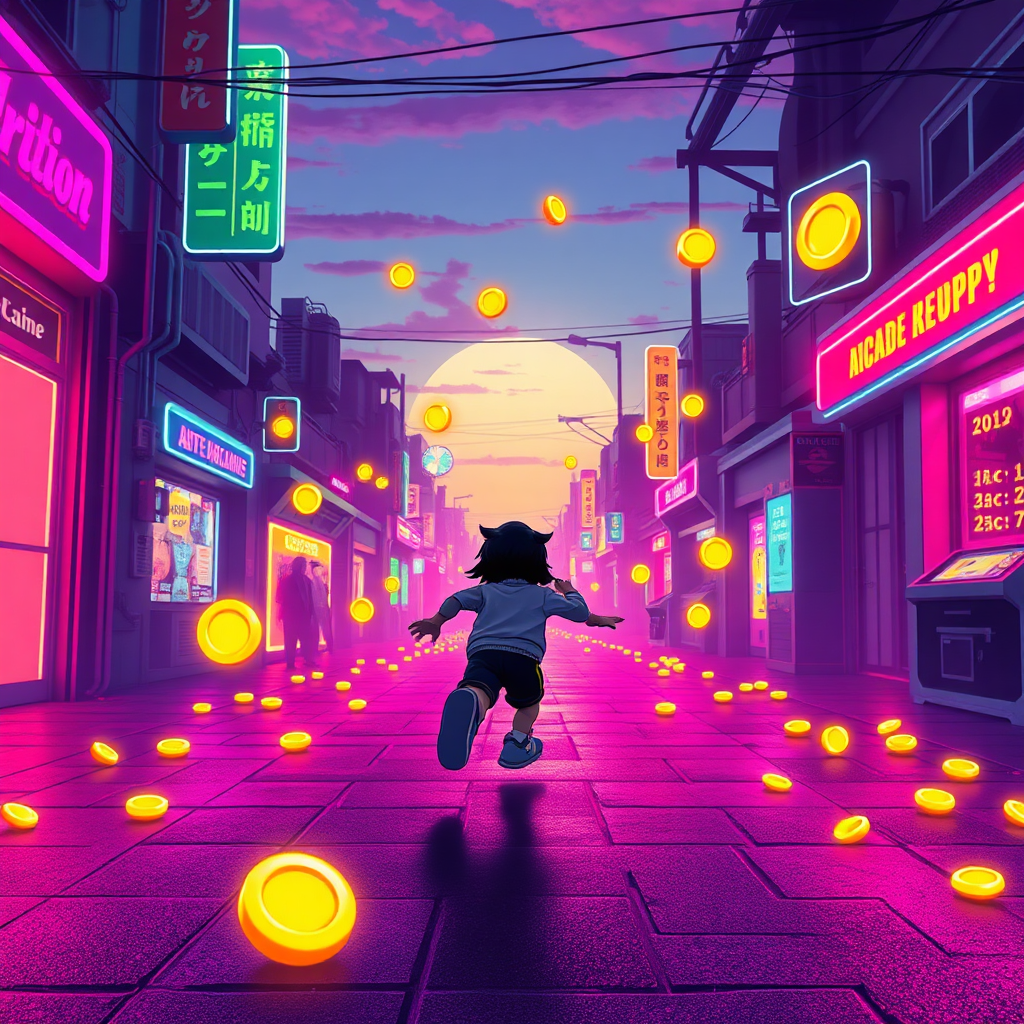 Neon Coin Collector Arcade
