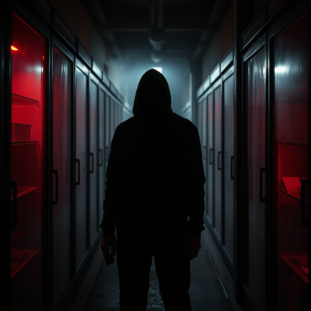 Dirt Napp in a dark archival corridor