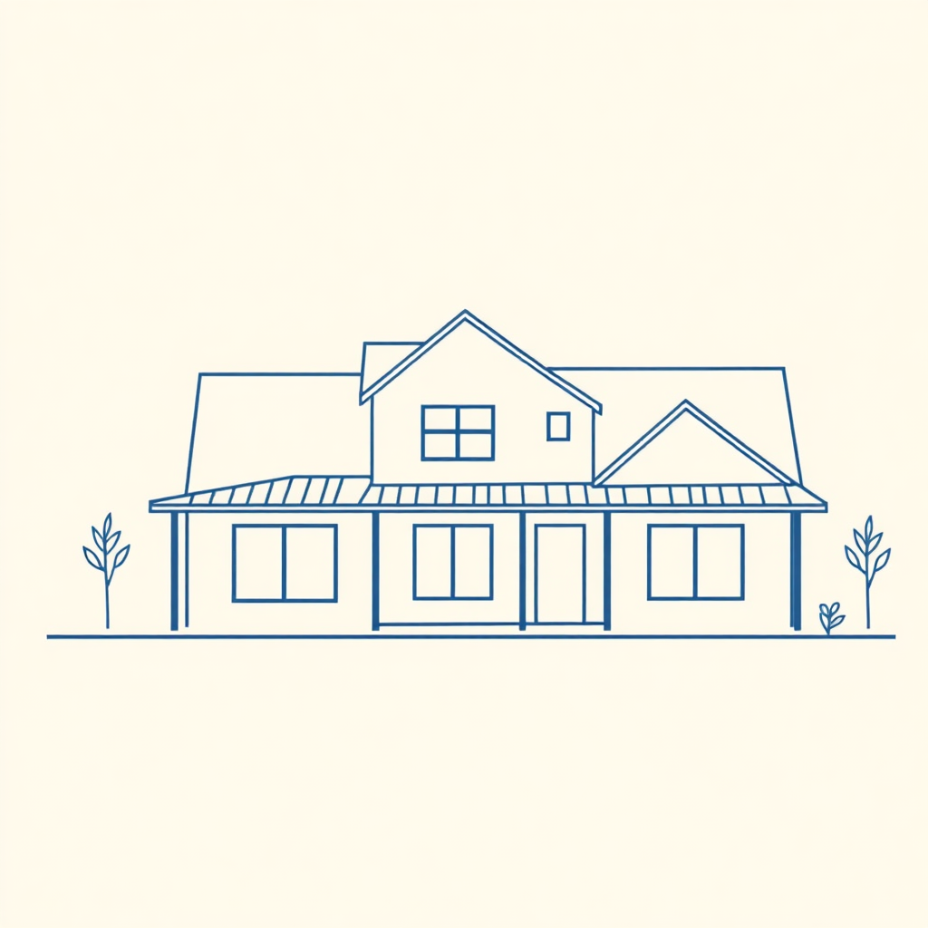 Affordable housing blueprint illustration