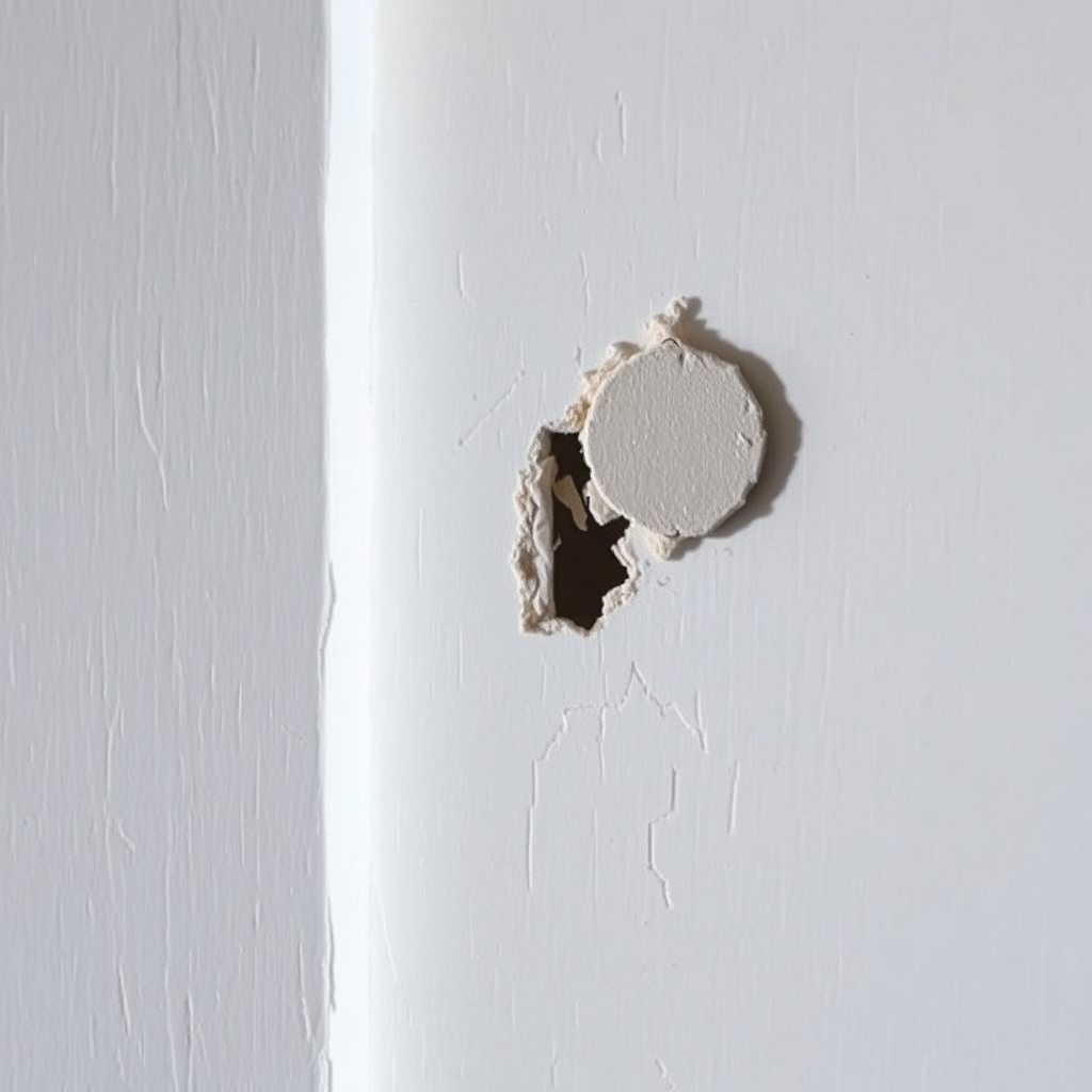 Wall damage before repair