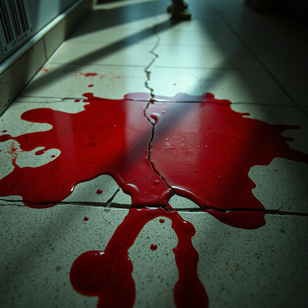 Closeup of corrupted stain on tile