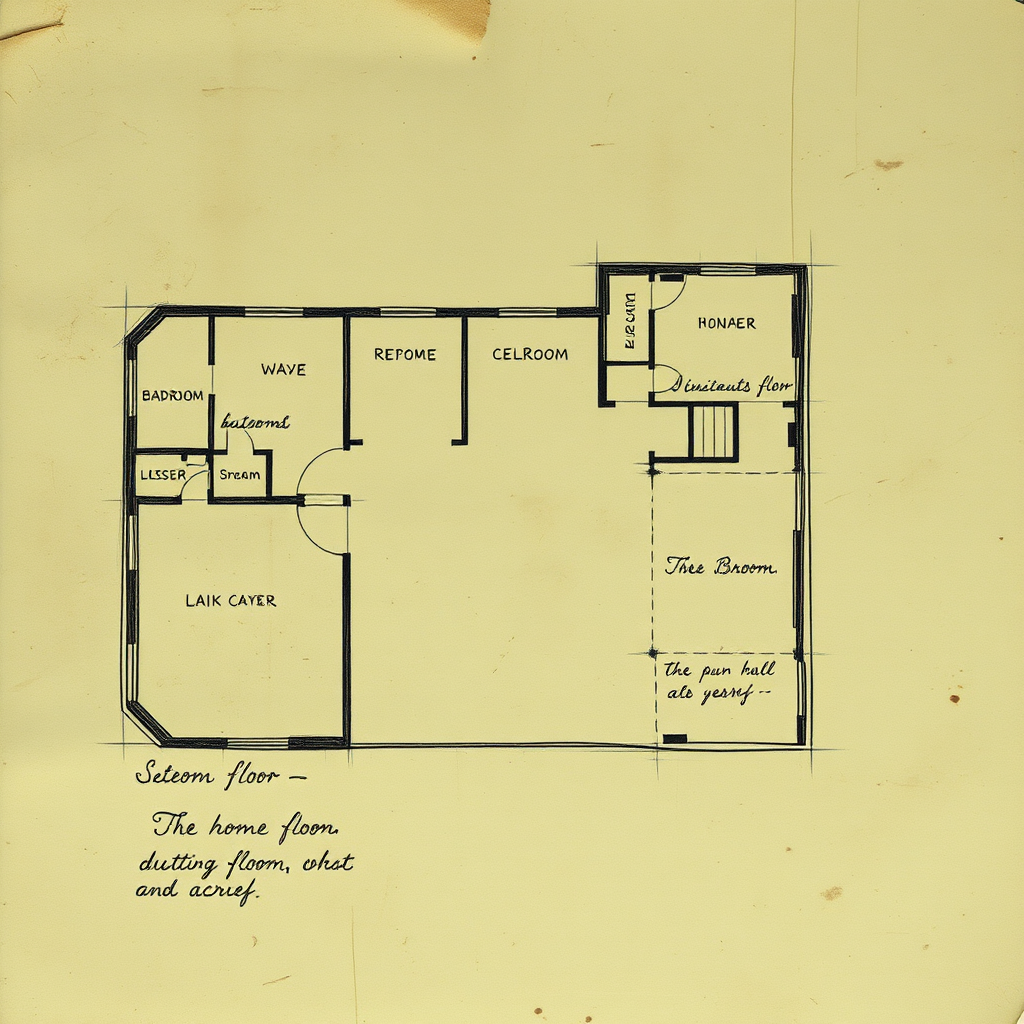 Faded house floor plan