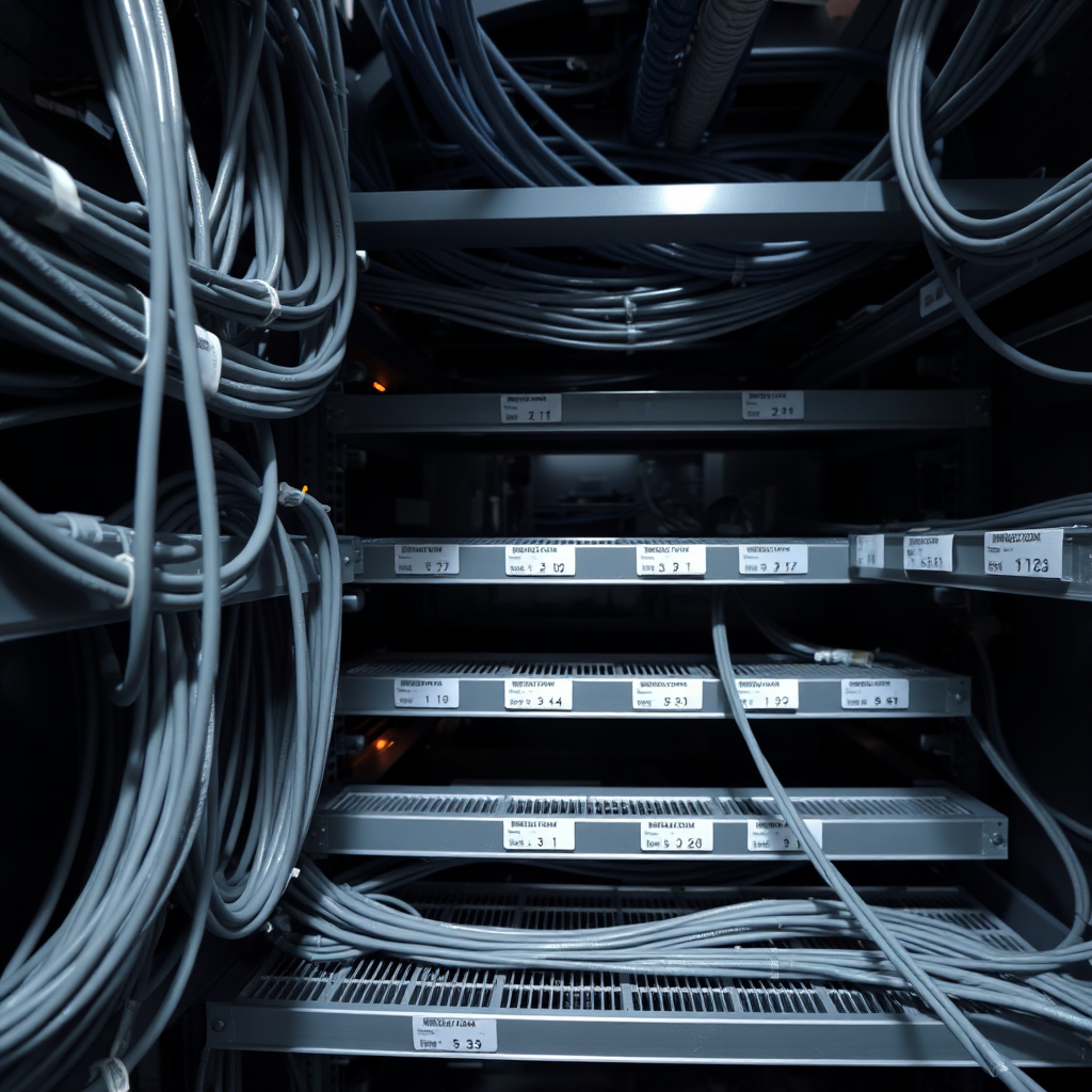 Coaxial cables in a telecom demarc room