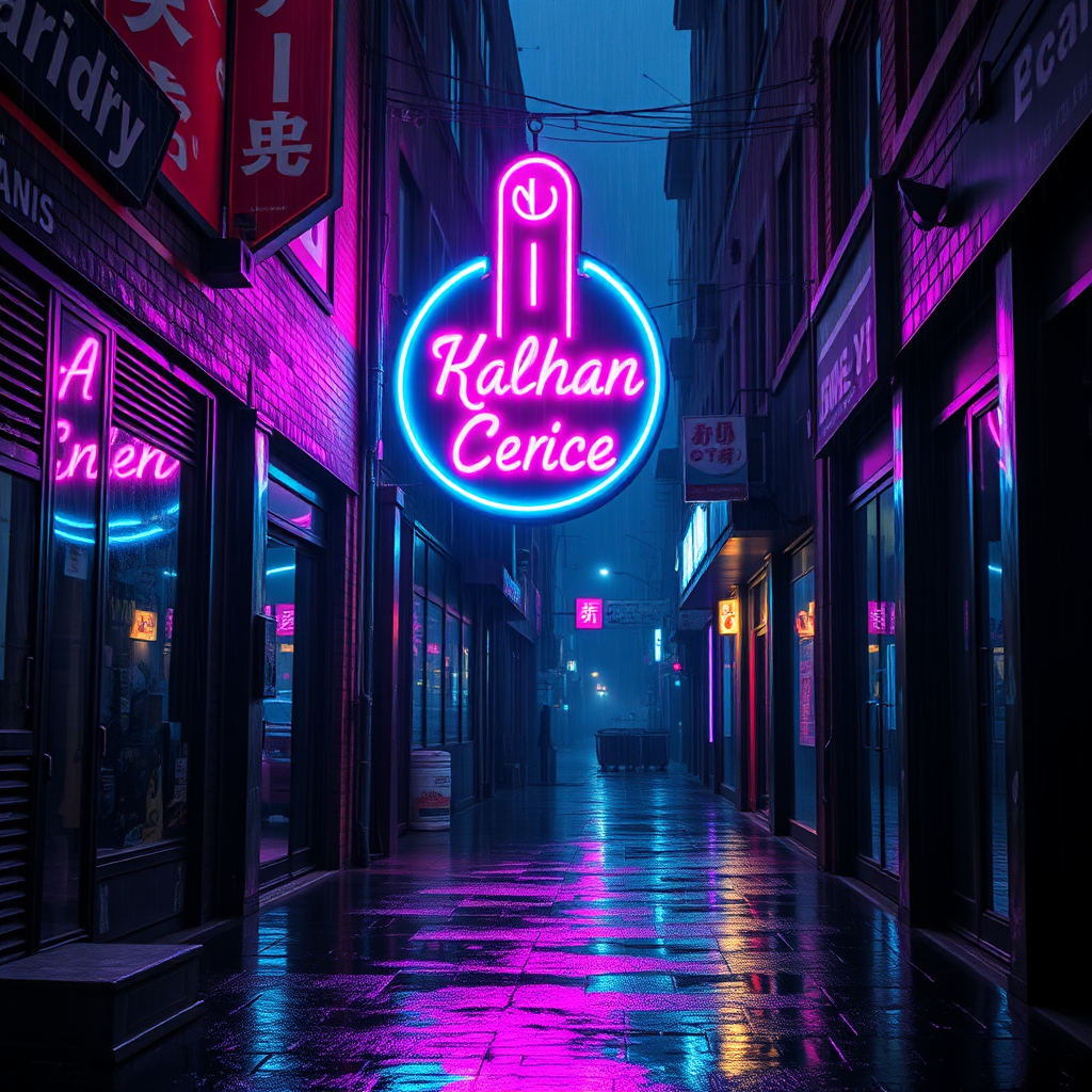 Sample image of a neon sign in a cyberpunk city