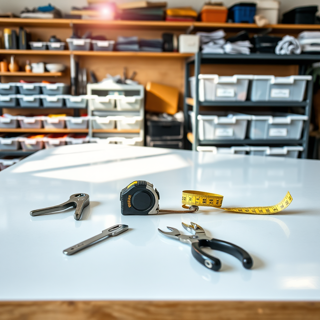 Tidy handyman workbench