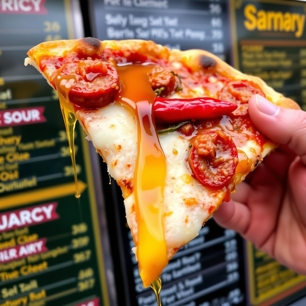 Hot honey sausage slice
