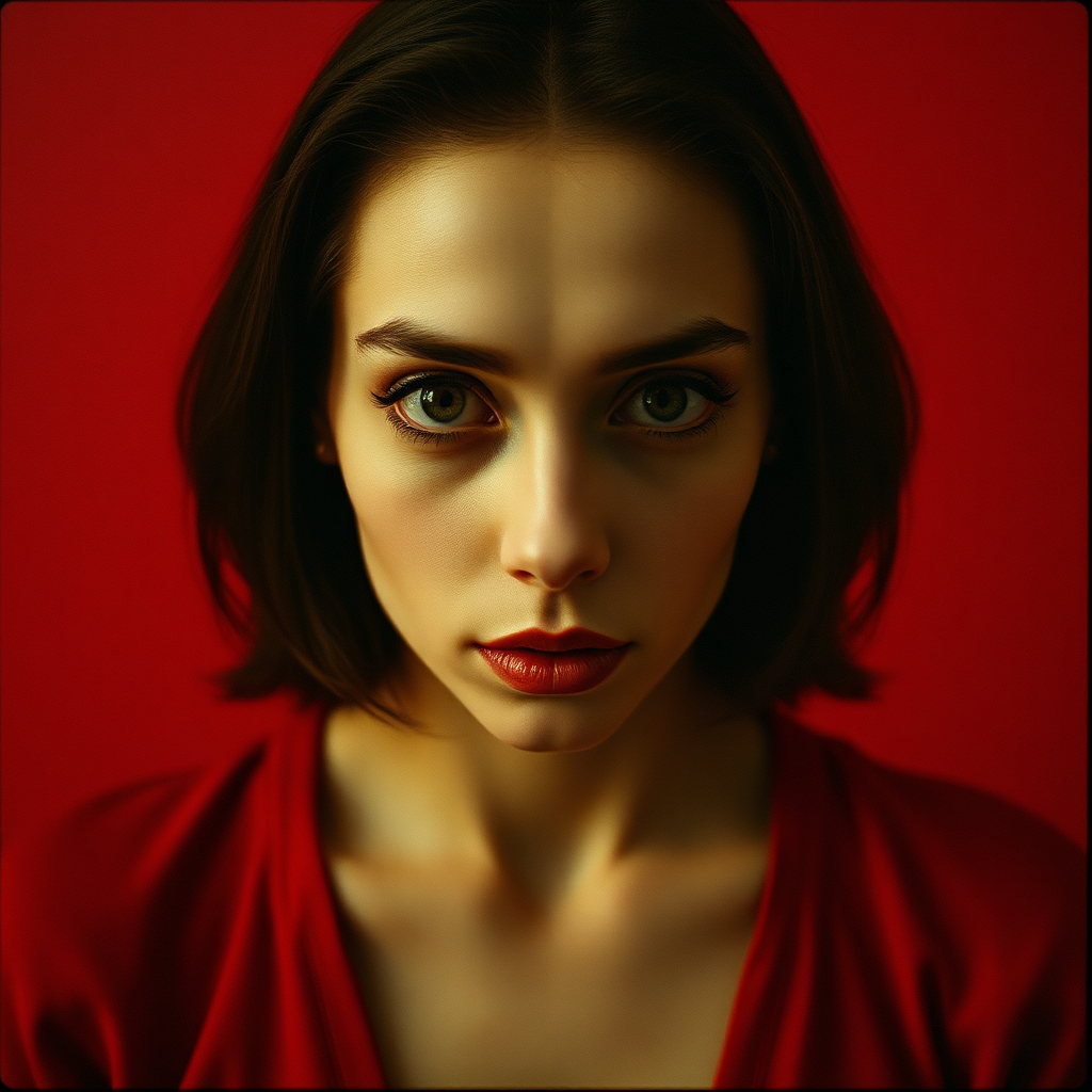 Mirrored face portrait