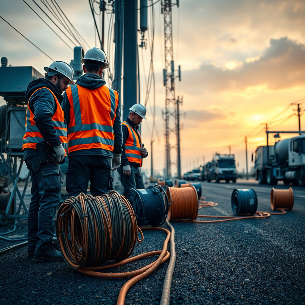 Telecom field crew at work