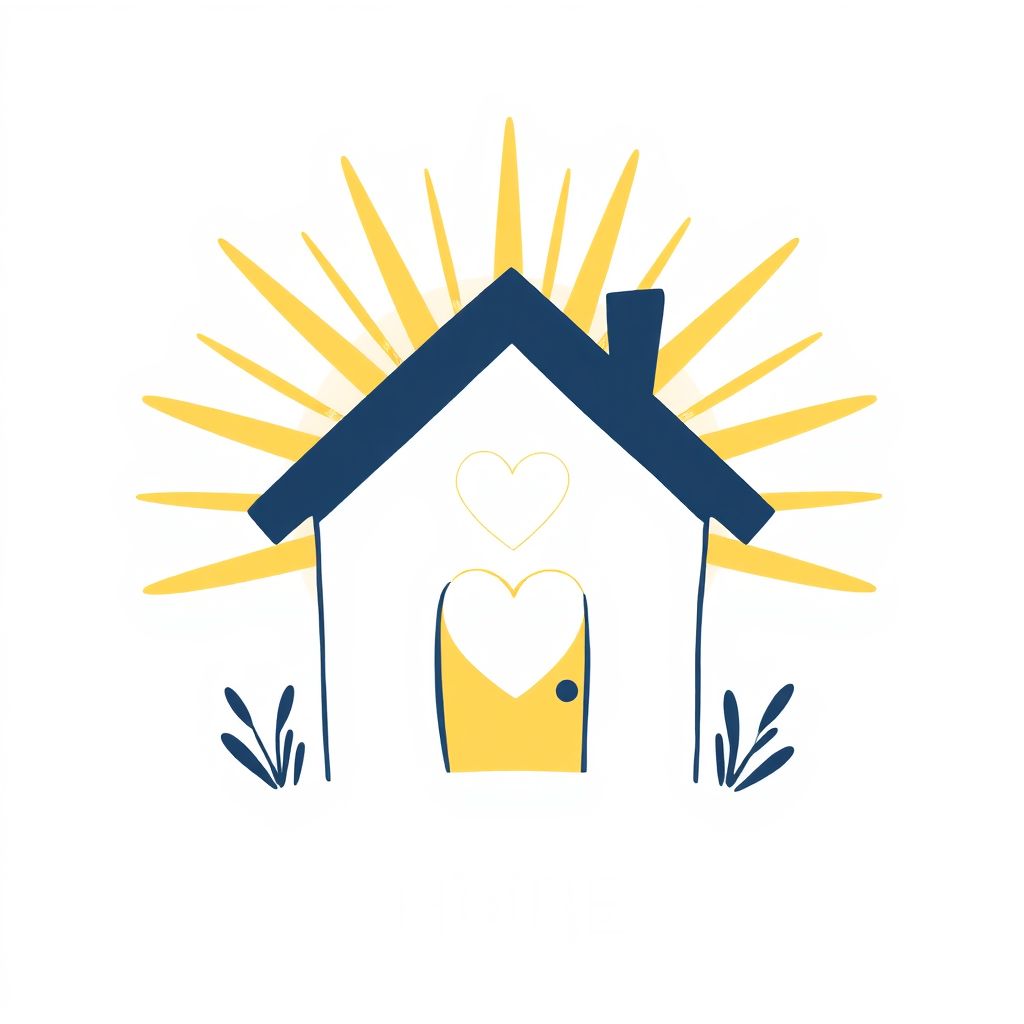 Heart inside house icon
