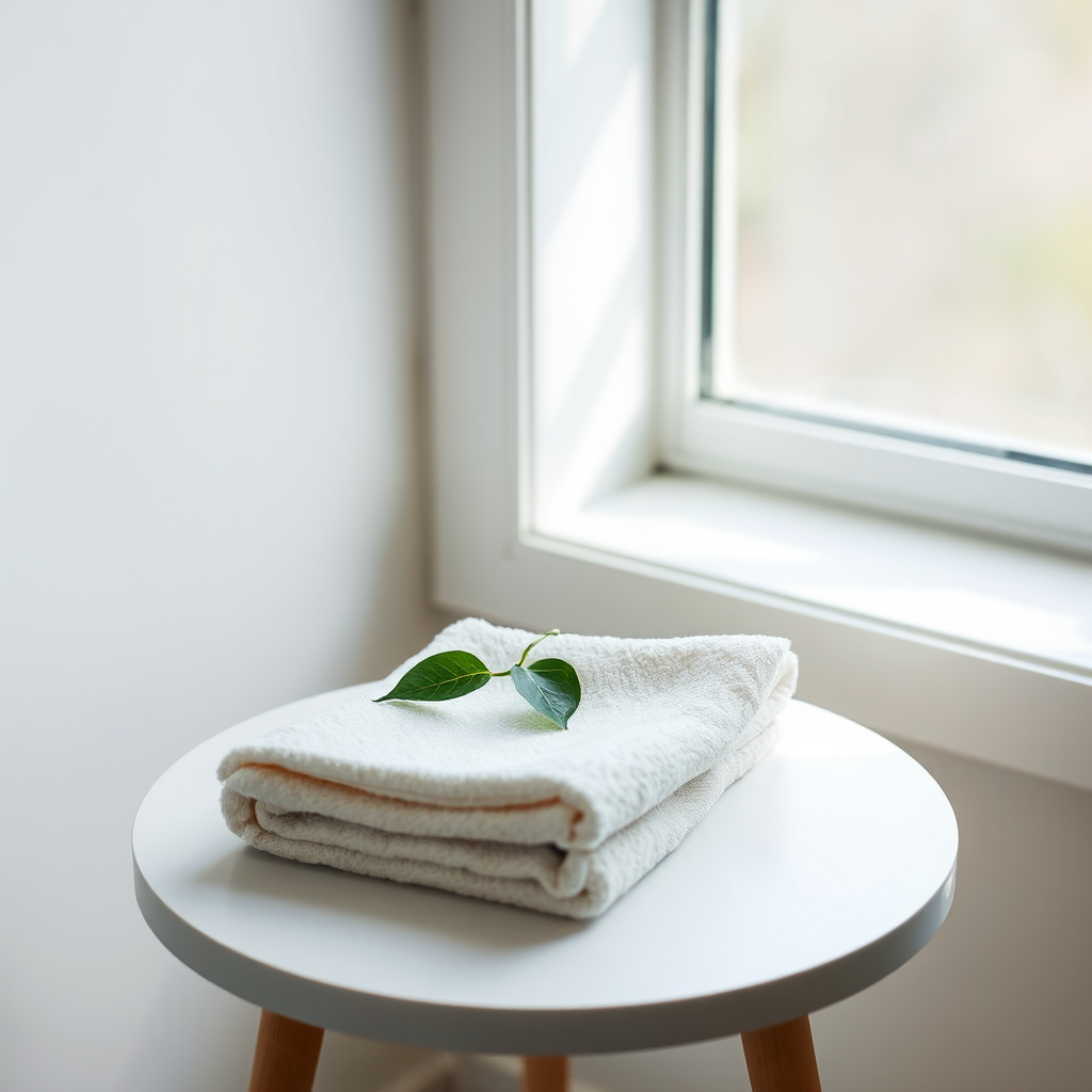 Folded towel finishing touch