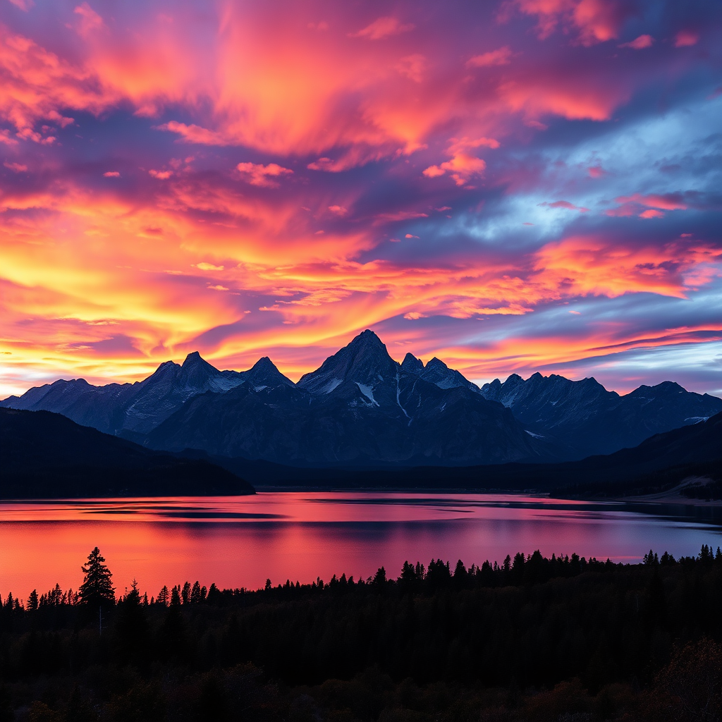 Edited landscape sunset