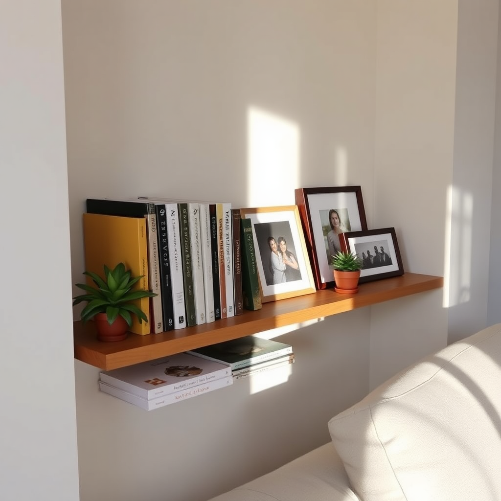 Tidy shelf in living room