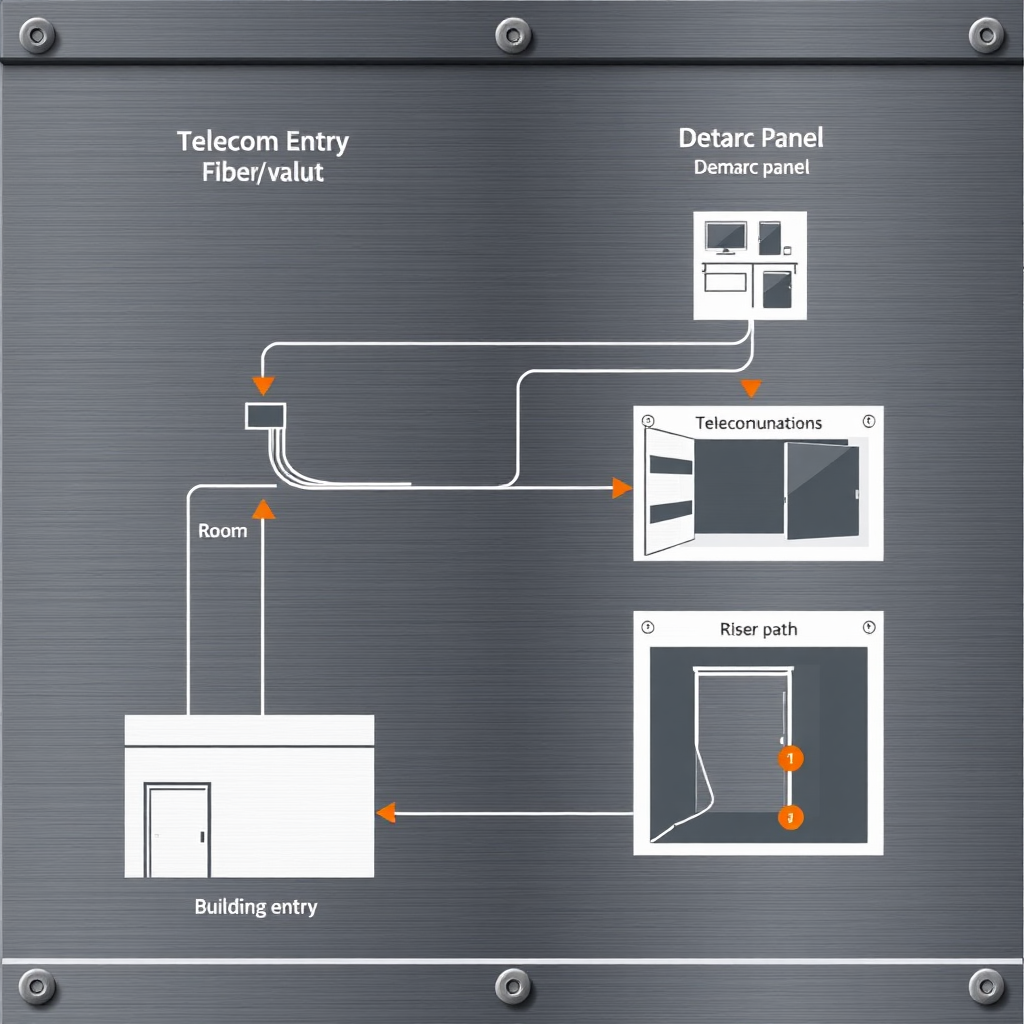 Workflow diagram of telecom entry and demarc