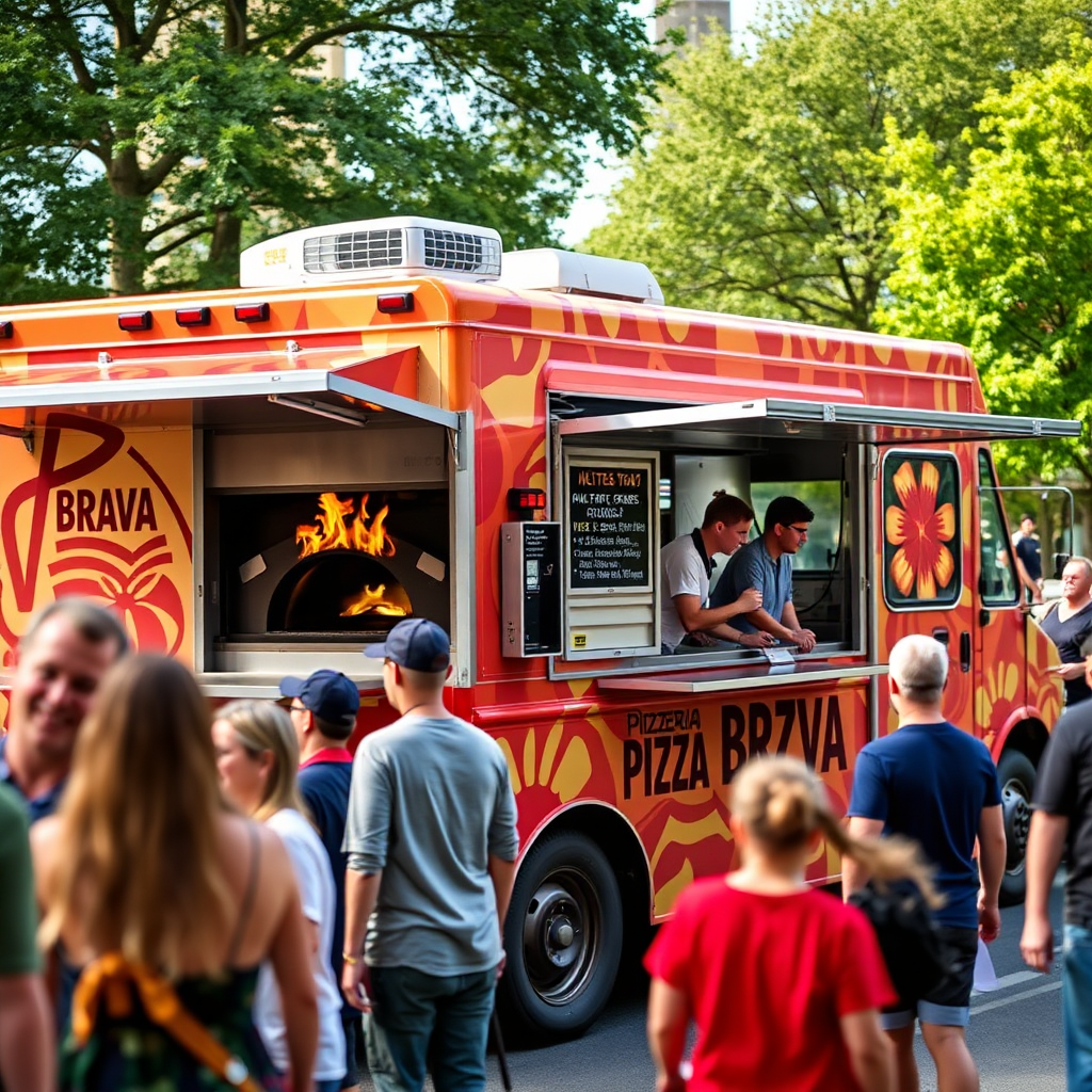 Pizza food truck at an event