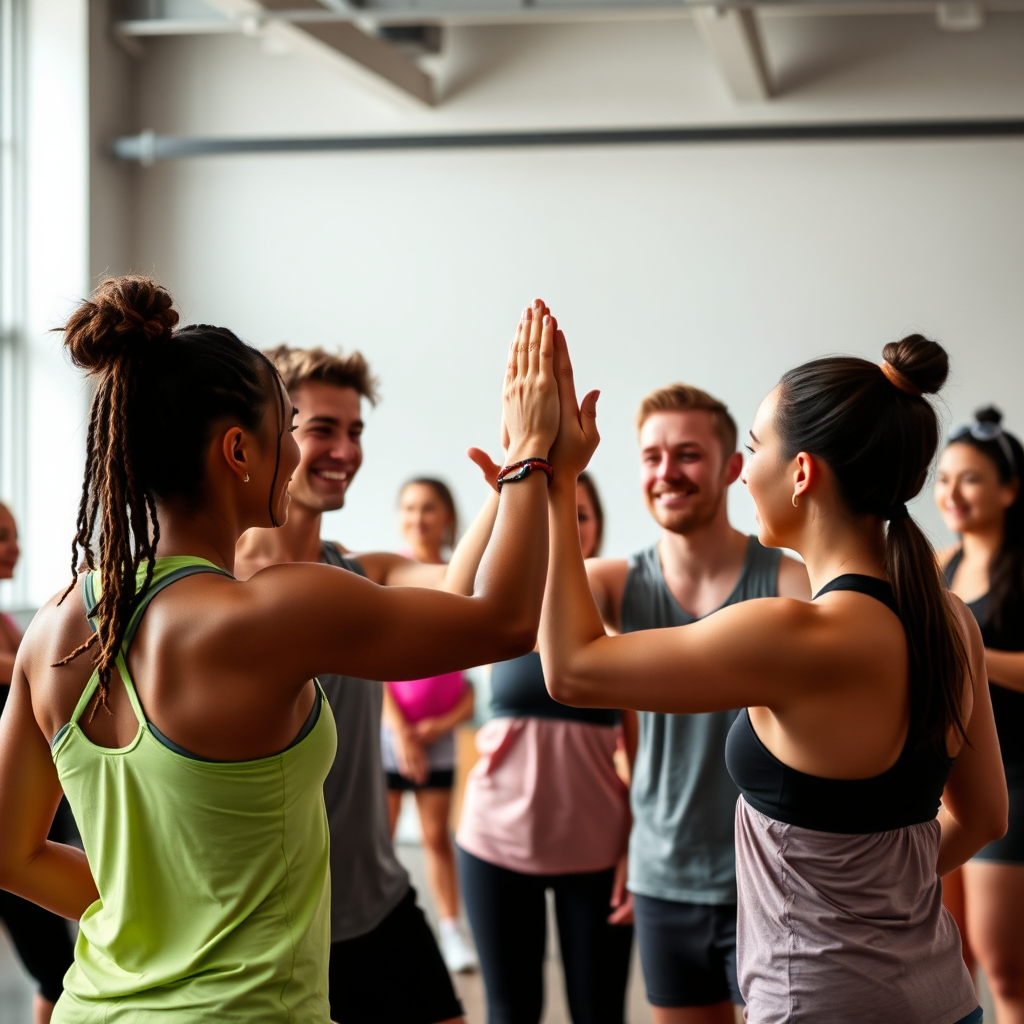 Group coaching high five