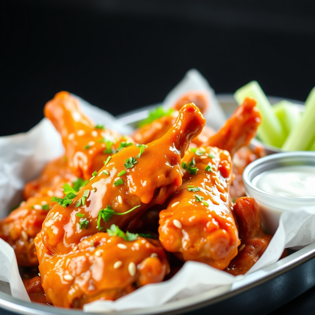 Crispy wings with sauce
