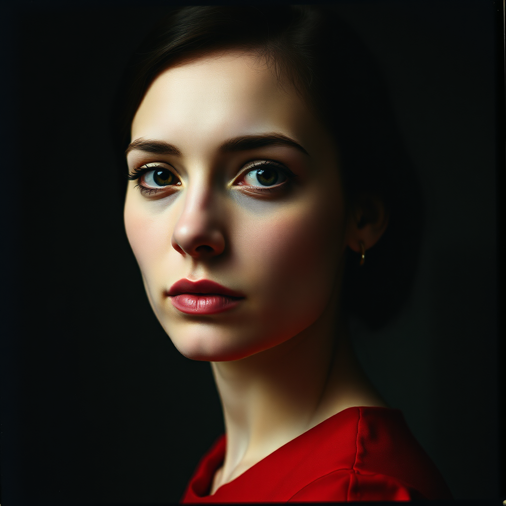 Shifted portrait in red