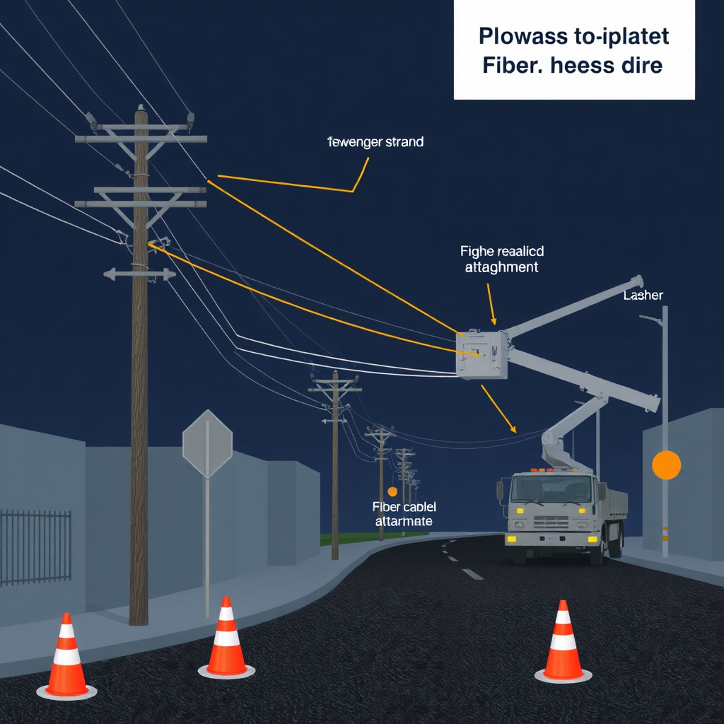 Aerial fiber route diagram