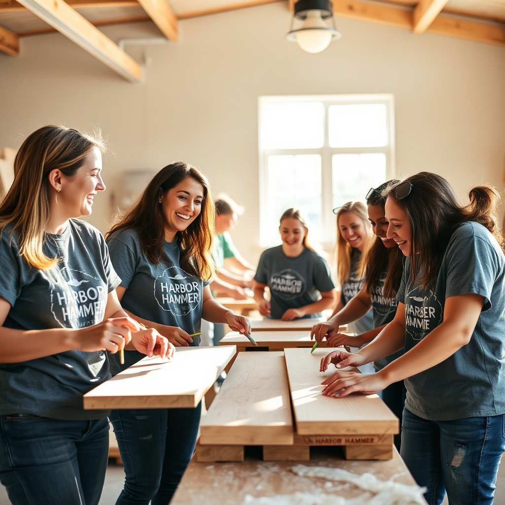 Volunteers working together