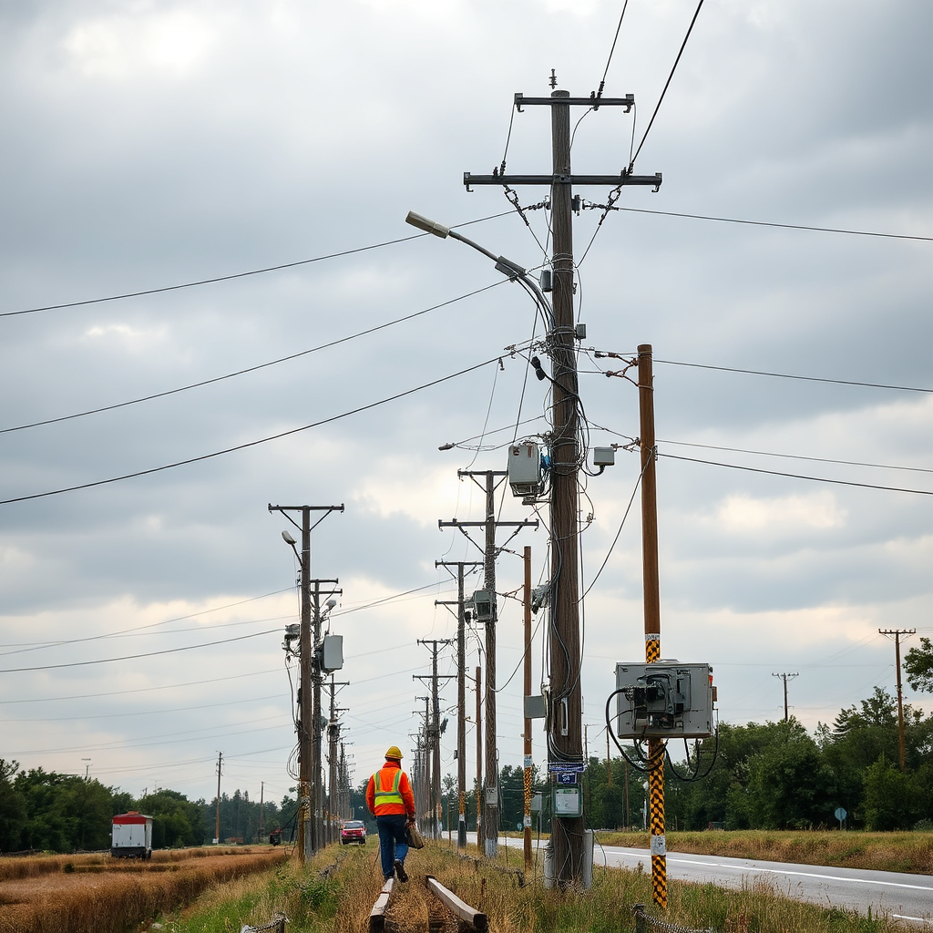 Aerial pole-line fieldwork
