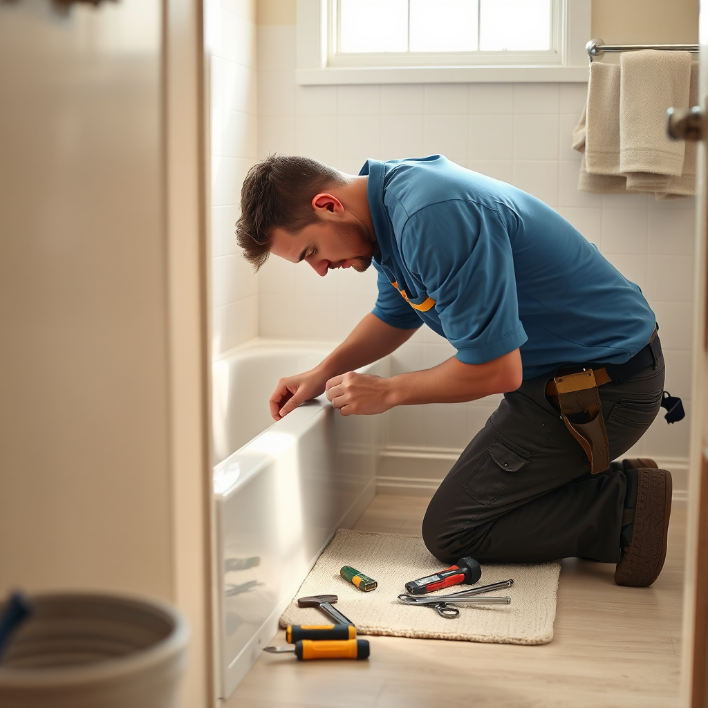 Demo caulking around tub