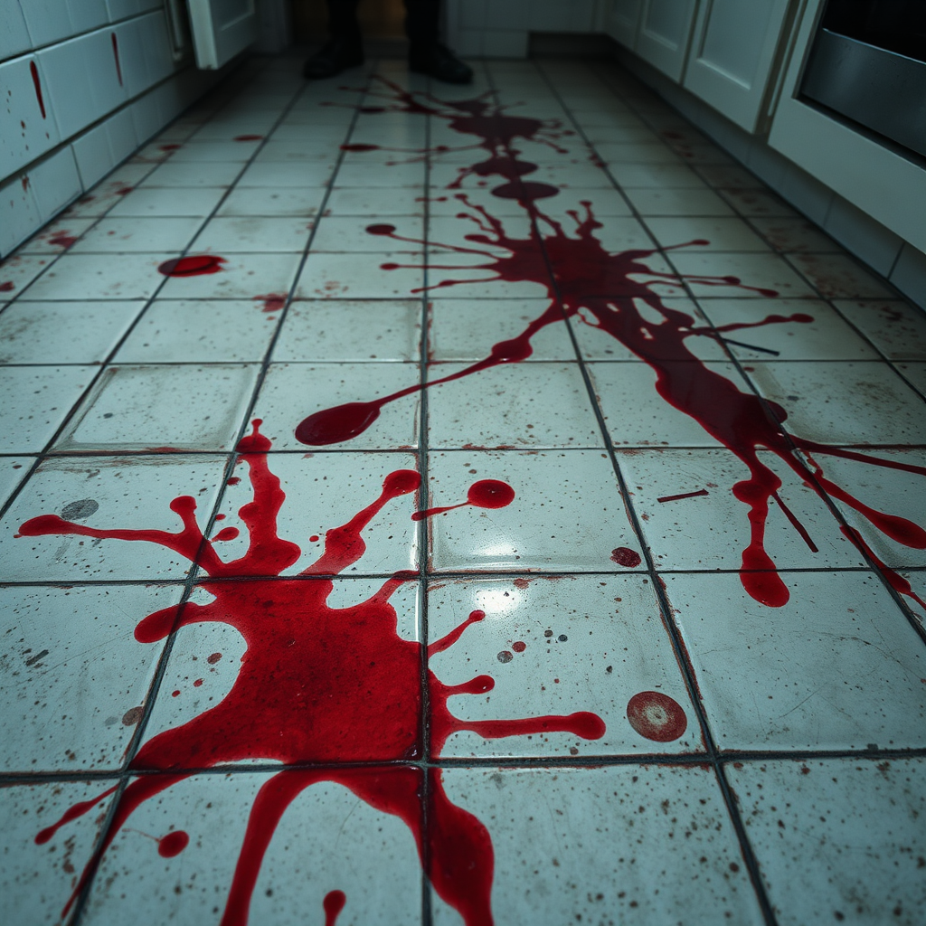 bloody tile close-up
