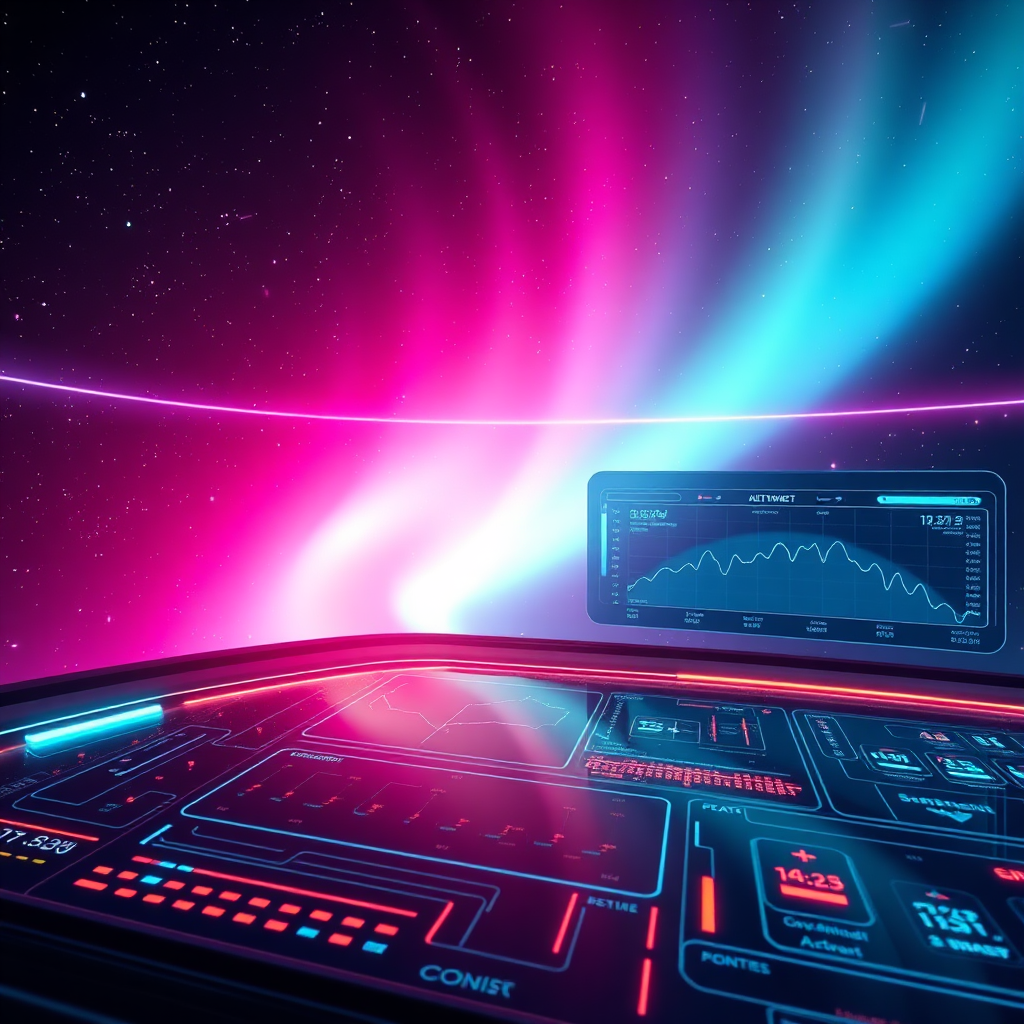Neon dashboard signal pulse