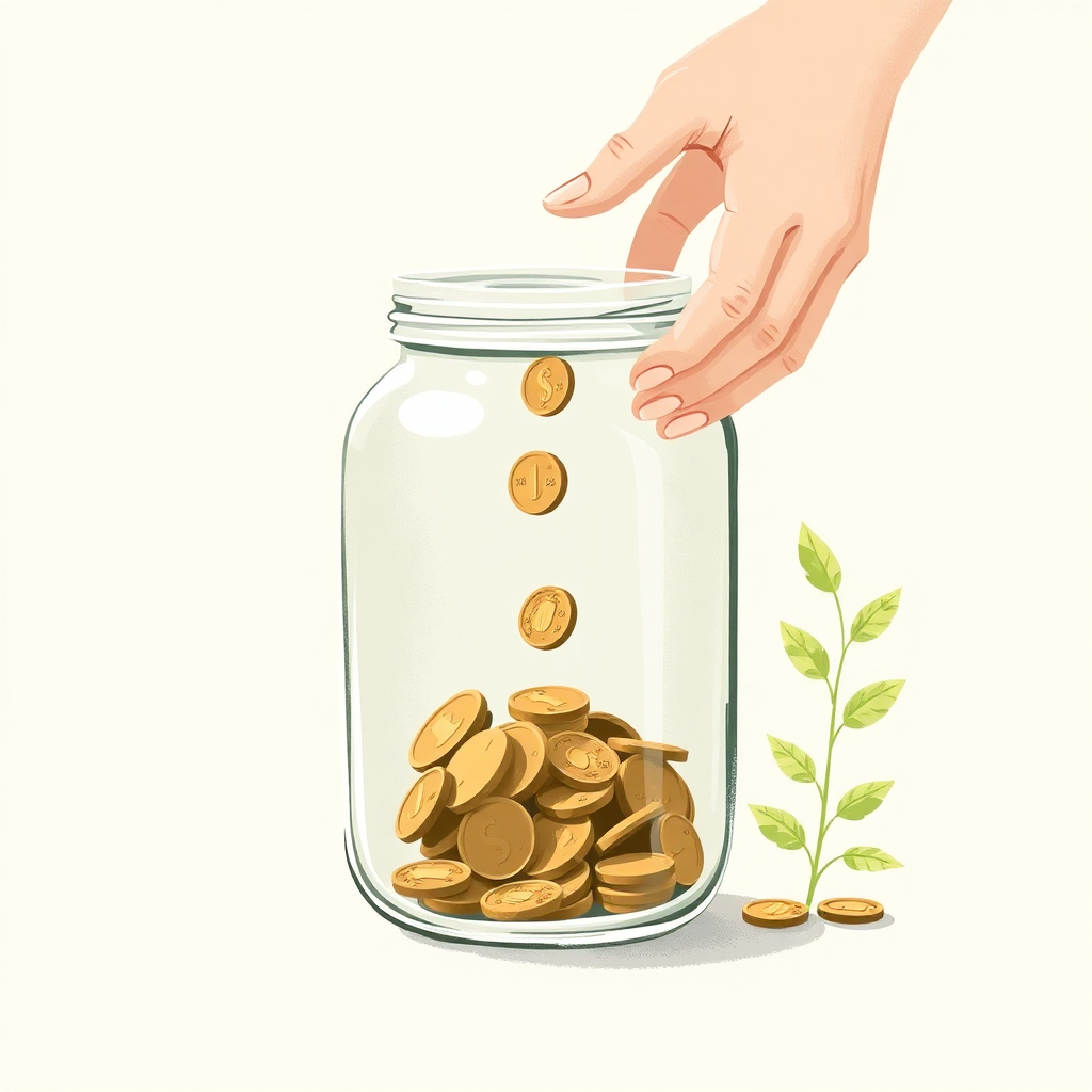 Saving jar and growing plant