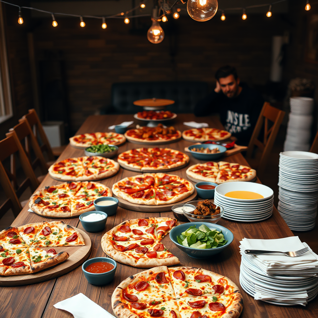 Pizza party spread