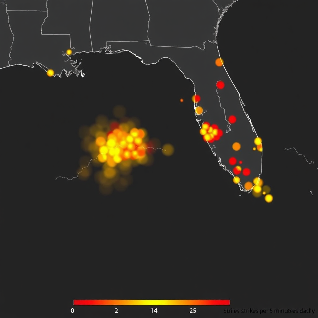 Lightning density map