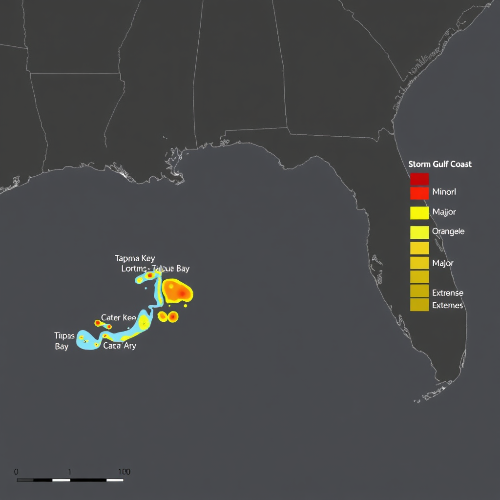 Storm surge probabilities map