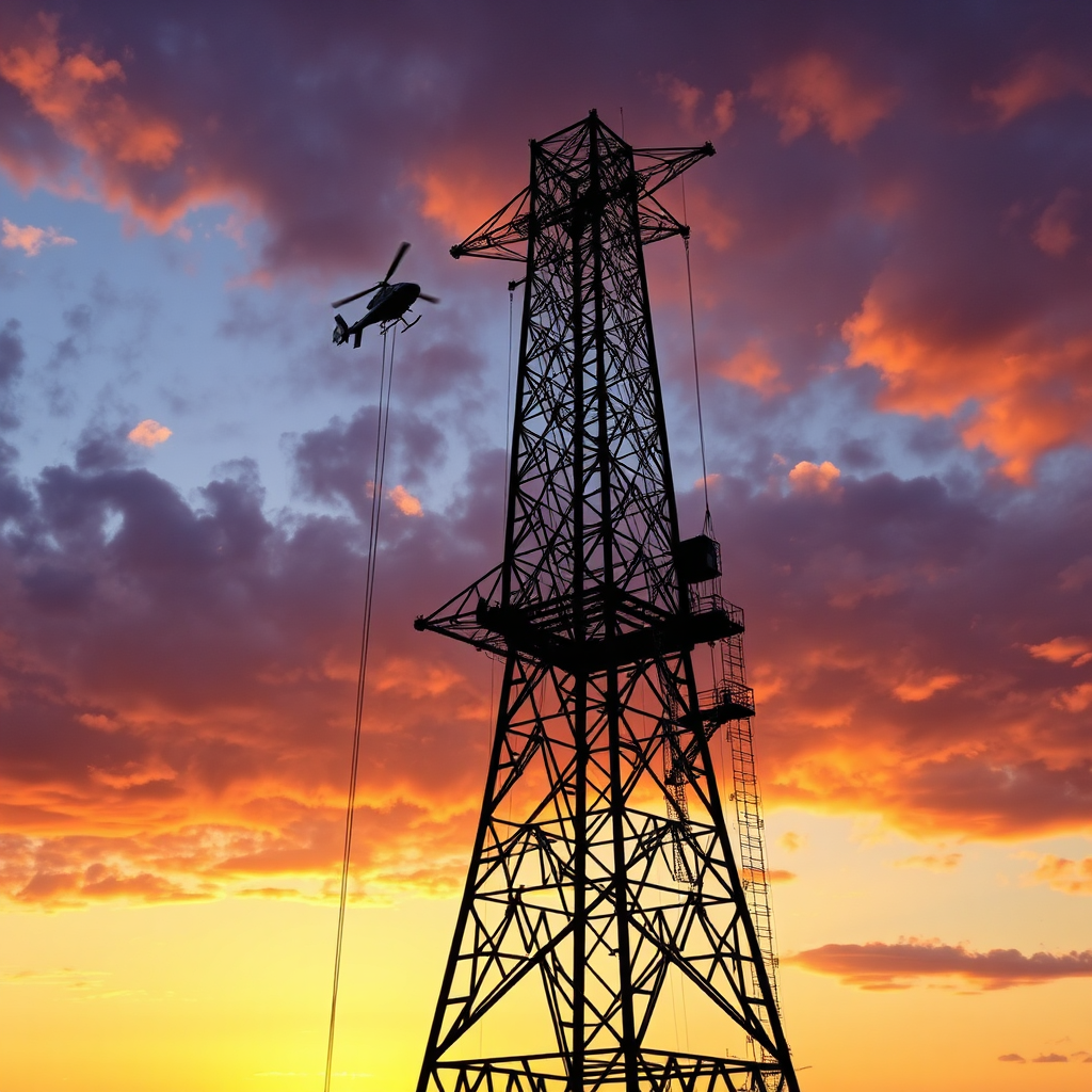 Transmission tower erection