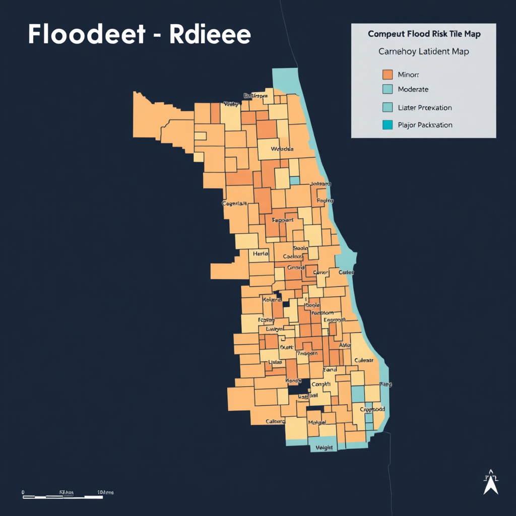 Chicago shoreline flood risk map
