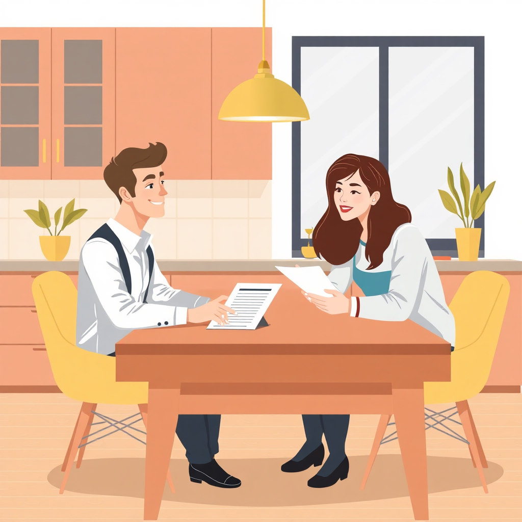 Agent helps sellers illustration