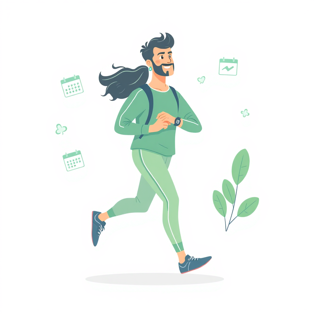 Busy adult in athleisure