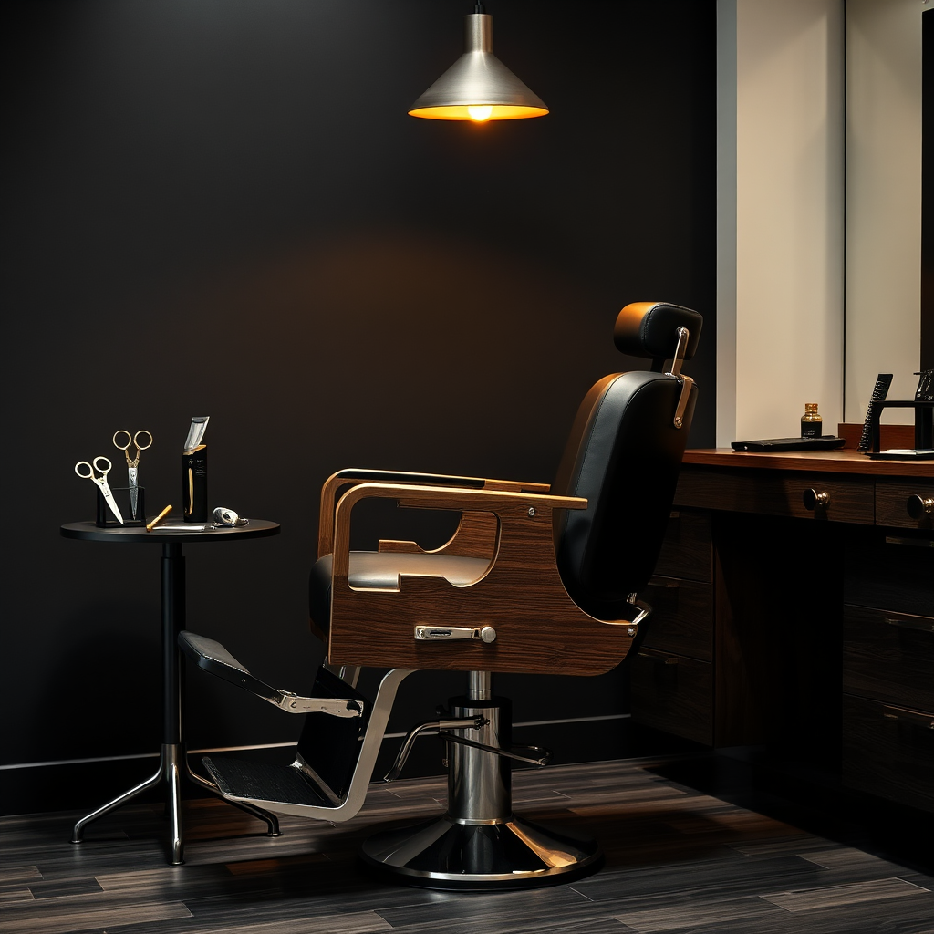 Barber chair and grooming tools