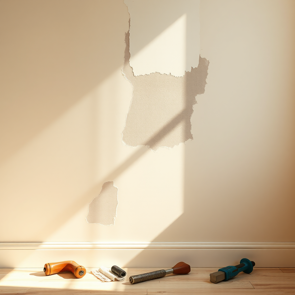 Patched and painted interior wall