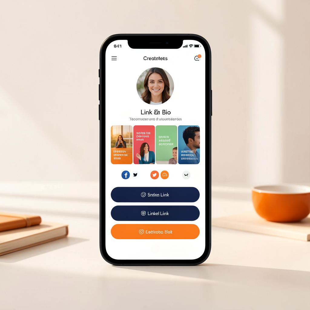 Creator profile Link in Bio page on a smartphone
